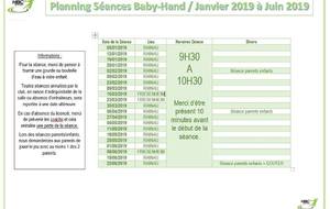 Séances Babyhand de Janvier à Juin 2019