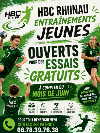 Essais Équipes Jeunes Saison 2026/2027